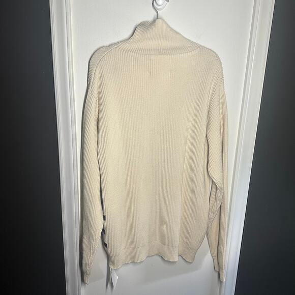 NEW Jil Sander Men's Graphic Turtleneck Cream Ivory Sweater Size 52 - Picture 8 of 10